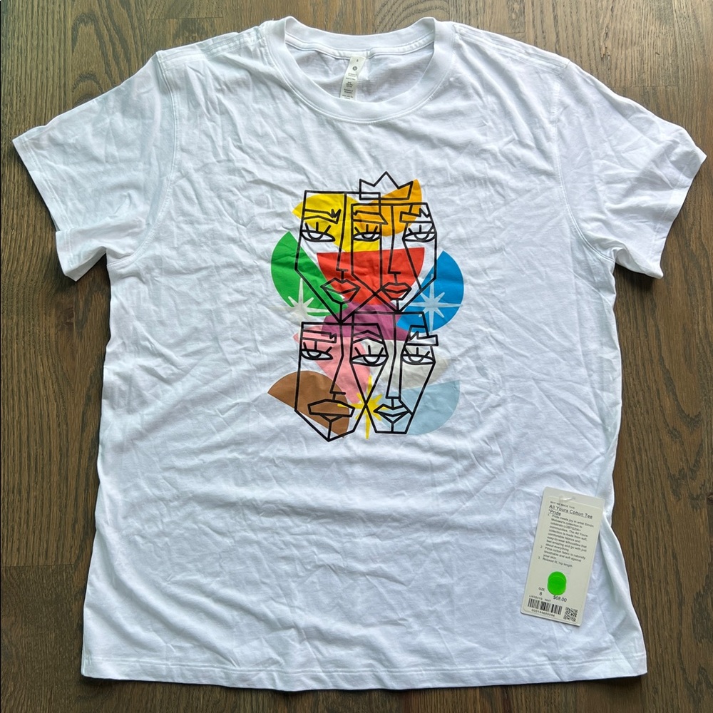 NWT lululemon All Yours Cotton Tee *Pride • White • 8